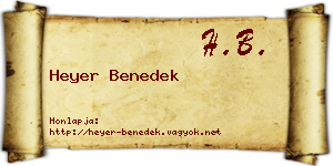 Heyer Benedek névjegykártya